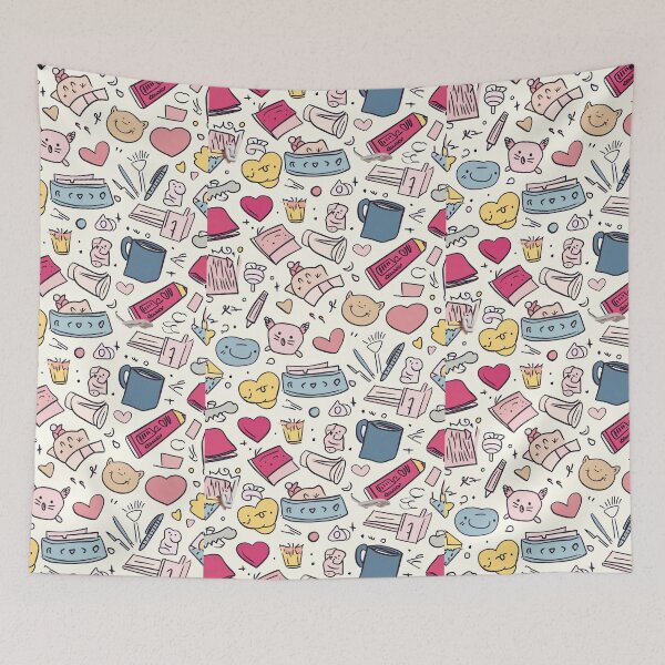 Item preview, Colorful Kawaii Patterns Featuring Animals and Food designed and sold by Piotrek0001.