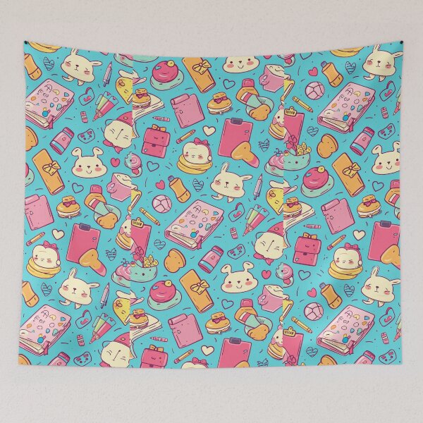 Item preview, Colorful Kawaii Patterns Featuring Animals and Food designed and sold by Piotrek0001.