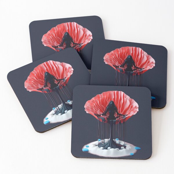 Item preview, Surreal Addiction Horror Poppy Opiate Drugs Pills Poppies Woman Silhouette designed and sold by SomniferumWars.