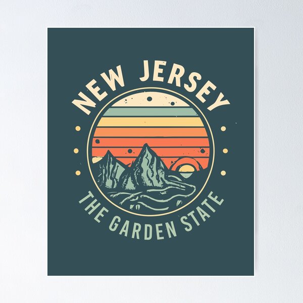 Item preview, New Jersey - Vintage Sunset - Travel Badge designed and sold by Amazing States of America.
