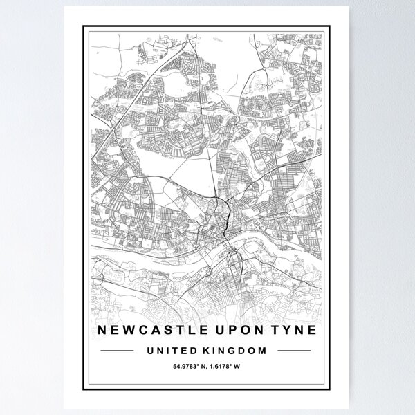 Item preview, Newcastle Upon Tyne Map designed and sold by SHAMPAIN-ART-CO.