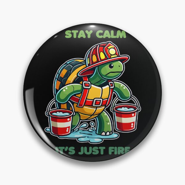 Item preview, Turtle Firefighter - Stay Calm It's Just Fire designed and sold by MaateoDesign.