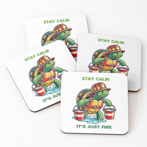 Item preview, Turtle Firefighter - Stay Calm It's Just Fire designed and sold by MaateoDesign.