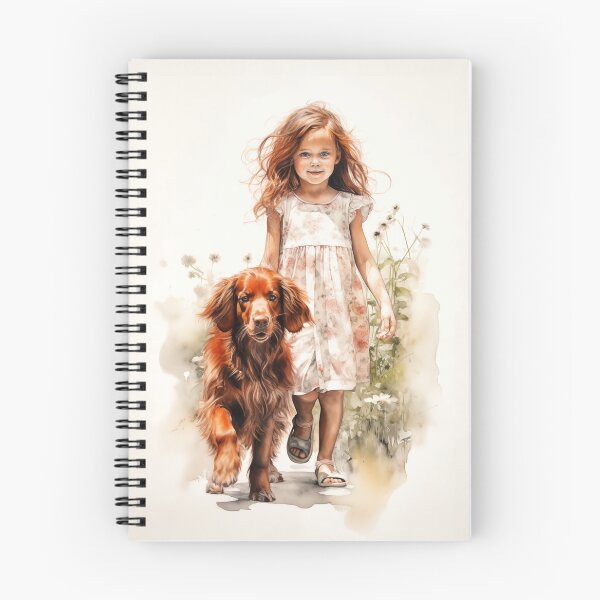 Artikelvorschau, Kleines Mädchen mit Irish Setter entworfen und verkauft von PetsArt.