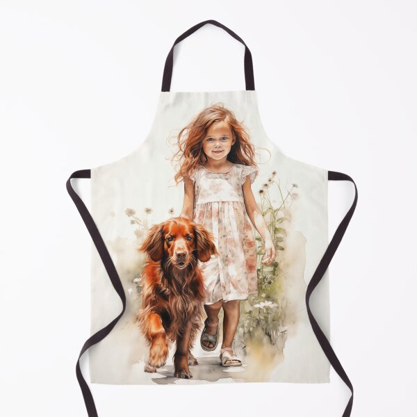 Item preview, Little girl with Irish Setter designed and sold by PetsArt.