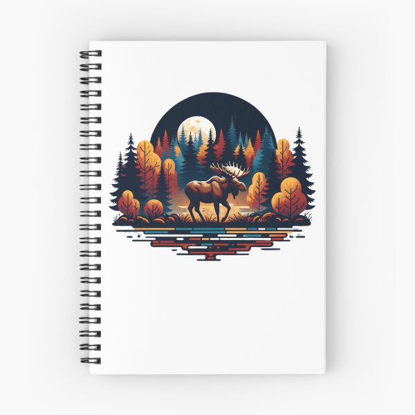 Item preview, Moose Under Moonlight in an Autumn Forest designed and sold by katgosnice.