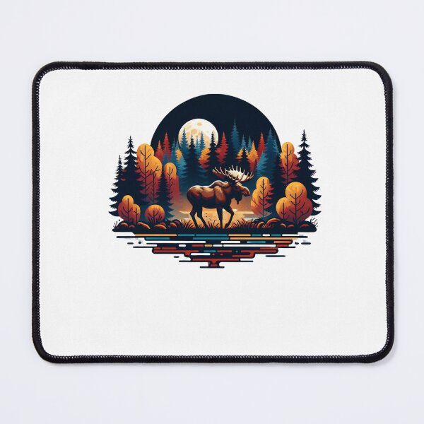 Item preview, Moose Under Moonlight in an Autumn Forest designed and sold by katgosnice.