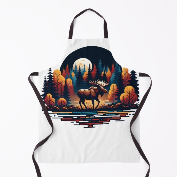 Item preview, Moose Under Moonlight in an Autumn Forest designed and sold by katgosnice.