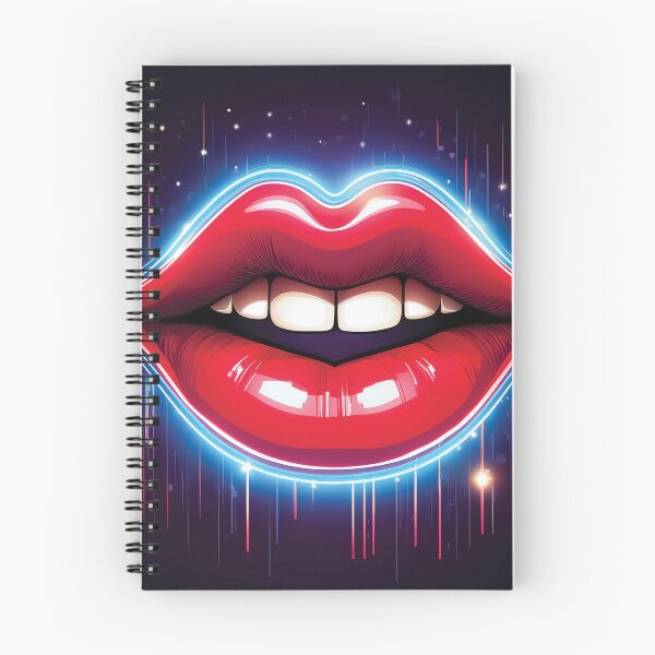 Item preview, A high-energy design with bright, smiling red lips that glow with neon lights. designed and sold by HEMRO.