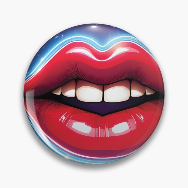 Item preview, A high-energy design with bright, smiling red lips that glow with neon lights. designed and sold by HEMRO.