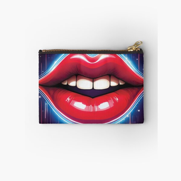 Item preview, A high-energy design with bright, smiling red lips that glow with neon lights. designed and sold by HEMRO.