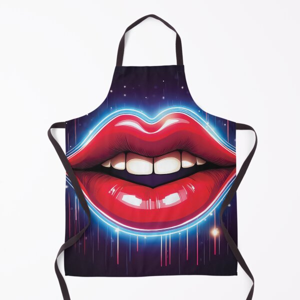 Item preview, A high-energy design with bright, smiling red lips that glow with neon lights. designed and sold by HEMRO.