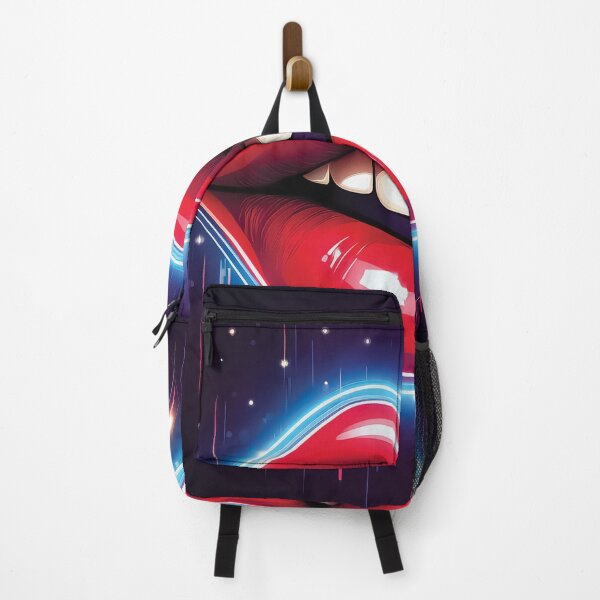 Item preview, A high-energy design with bright, smiling red lips that glow with neon lights. designed and sold by HEMRO.
