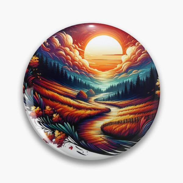 Item preview, Sunset Dreamscape over Rolling Autumn Hills designed and sold by katgosnice.