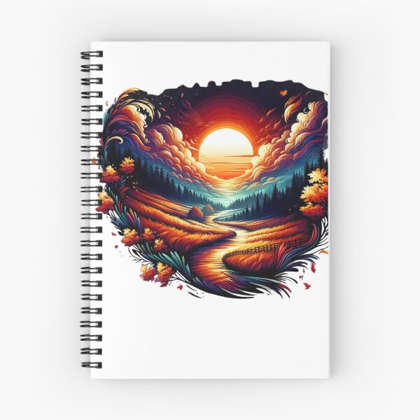 Item preview, Sunset Dreamscape over Rolling Autumn Hills designed and sold by katgosnice.