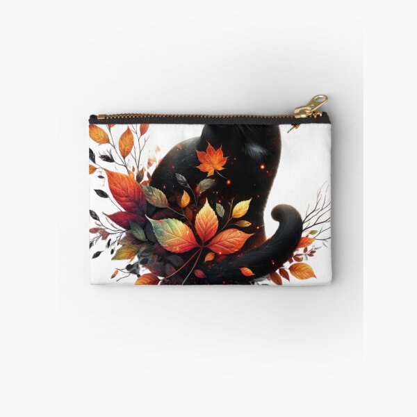 Item preview, Autumn's Black Cat with Leaves and Butterfly designed and sold by katgosnice.