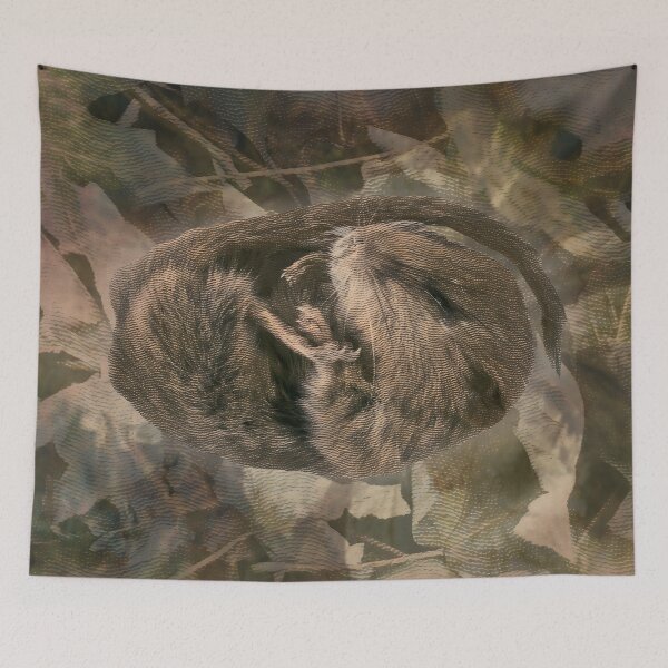 Item preview, Dormouse Sleeping Woodland Wildlife Digital Collage designed and sold by SoulscapeStudio.