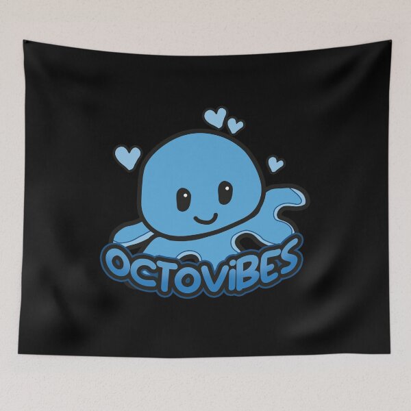 Item preview, Octovibes Happy Cute Blue Octopus Plushie designed and sold by SleekVisuals.