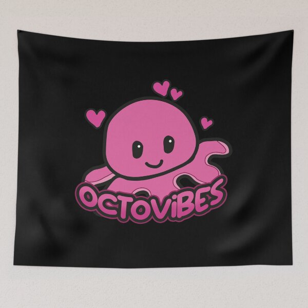 Item preview, Octovibes Happy Cute Pink Octopus Plushie designed and sold by SleekVisuals.