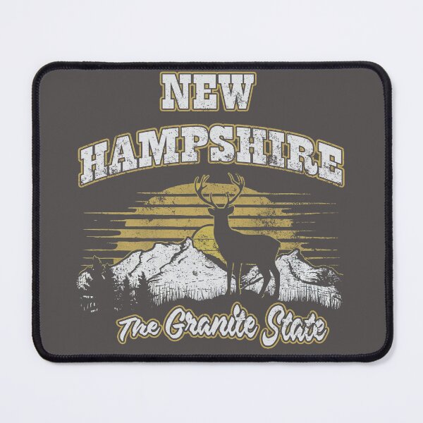 Item preview, New Hampshire Vintage Tee Featuring a White Tailed Deer on White Mountains and The Granite State tag line, Distressed Style, Holiday Gift designed and sold by ReFreshU Shop Designs.