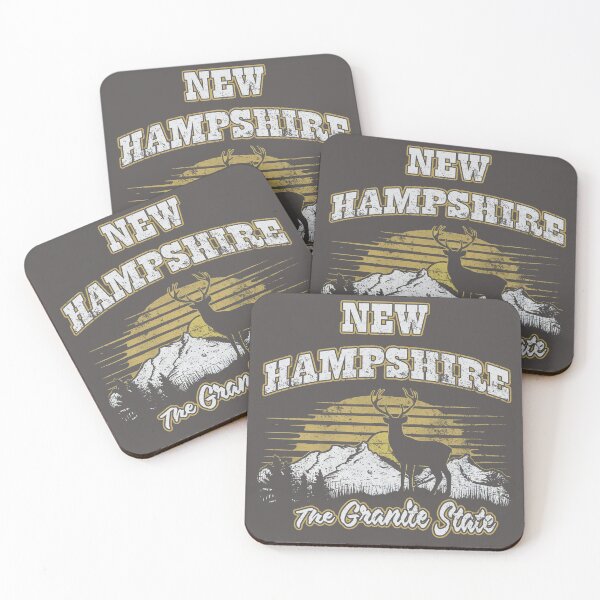 Item preview, New Hampshire Vintage Tee Featuring a White Tailed Deer on White Mountains and The Granite State tag line, Distressed Style, Holiday Gift designed and sold by ReFreshU Shop Designs.