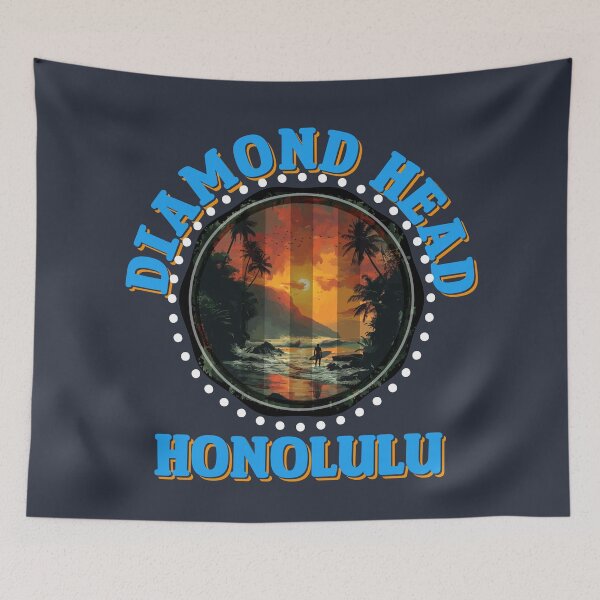 Artikelvorschau, Diamond Head – Honolulu (mit blauer Schrift) entworfen und verkauft von VelvetRoom.