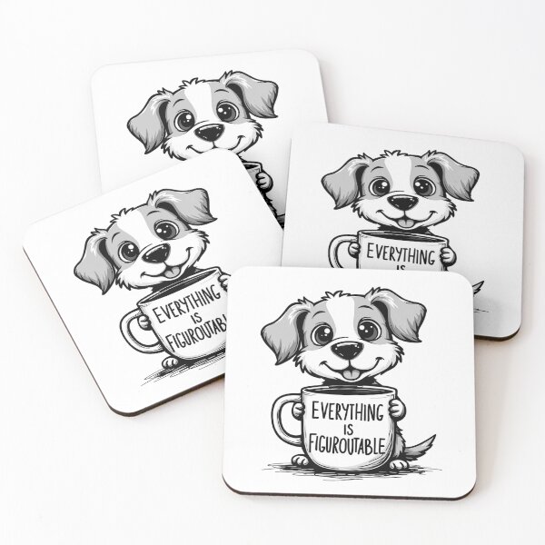 Item preview,  Chill Coffee Dog: Everything is Figureoutable Motivational Cartoon Art designed and sold by Moad Fahim.
