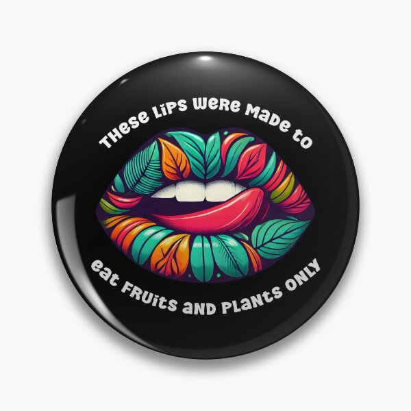 Item preview, These Lips Were Made to Eat Fruits and Plants - Colorful Vegan Lip Art designed and sold by ArtfullyJua.