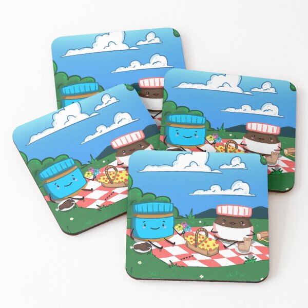 Item preview,  Peanut Butter & Nutella on a picnic as Jelly watches from afar designed and sold by AshsPixels.
