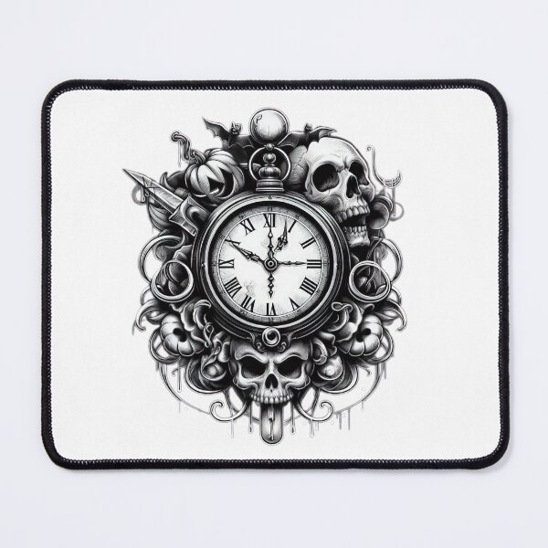 Item preview, pocket watch with skull skeletons halloween skull, Halloween tattoo , halloween clock designed and sold by Expressions-Sel.