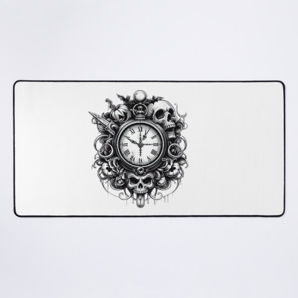 Item preview, pocket watch with skull skeletons halloween skull, Halloween tattoo , halloween clock designed and sold by Expressions-Sel.
