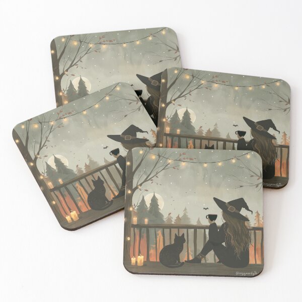 Item preview, Witchy Coffee & Cat designed and sold by Cozy Nerdy Things.