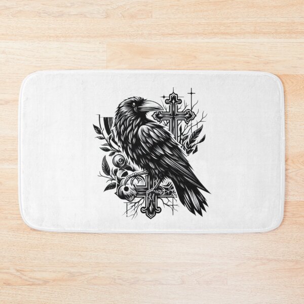 Item preview, black raven with cross ,  Halloween  tattoo ,   halloween black raven designed and sold by Expressions-Sel.