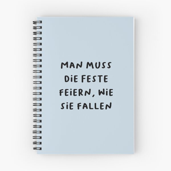 Item preview, "Man muss die Feste feiern, wie sie fallen." (One must celebrate festivals as they come.) | German Phrases | Minimalist Design designed and sold by RM-Journey.