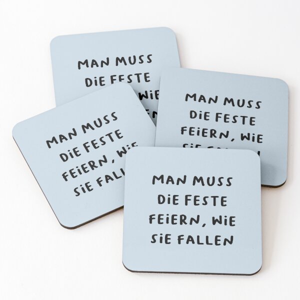 Item preview, "Man muss die Feste feiern, wie sie fallen." (One must celebrate festivals as they come.) | German Phrases | Minimalist Design designed and sold by RM-Journey.