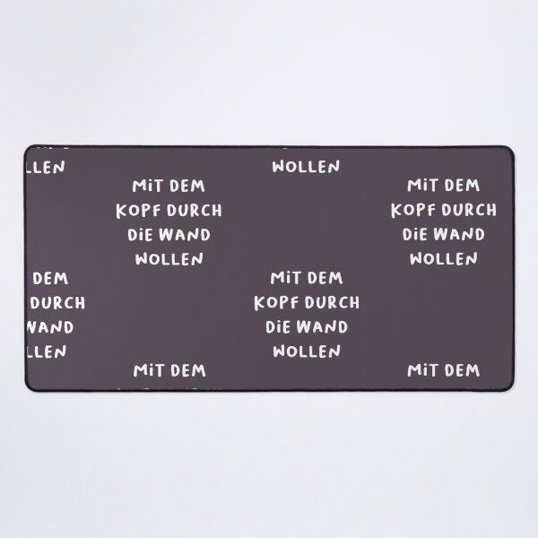 Item preview, "Mit dem Kopf durch die Wand wollen." (Wanting to go through the wall with your head - meaning being stubborn.) | German Phrases | Minimalist Design designed and sold by RM-Journey.