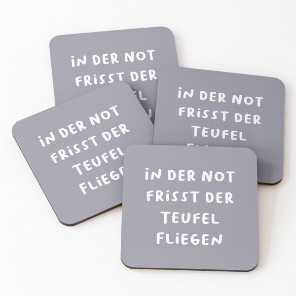 Item preview, "In der Not frisst der Teufel Fliegen." (In times of need, the devil eats flies.) | German Phrases | Minimalist Design designed and sold by RM-Journey.