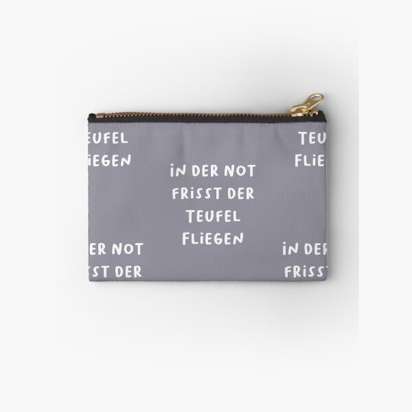 Item preview, "In der Not frisst der Teufel Fliegen." (In times of need, the devil eats flies.) | German Phrases | Minimalist Design designed and sold by RM-Journey.