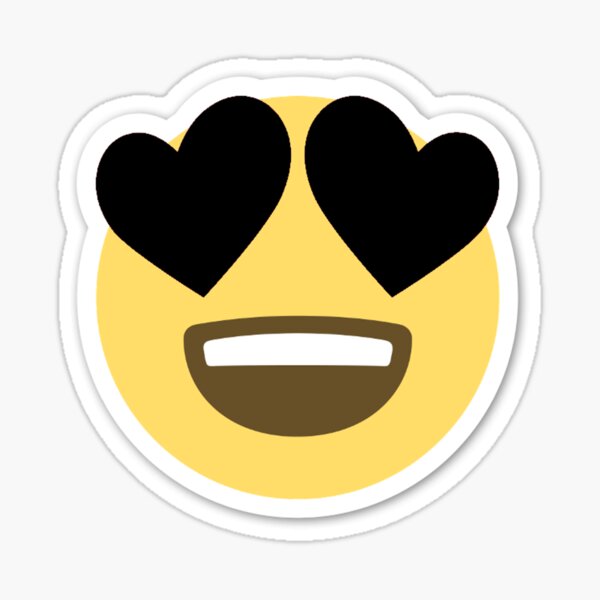 TikTok lovely eyes heart emoji smiley Black - Tiktok - Sticker