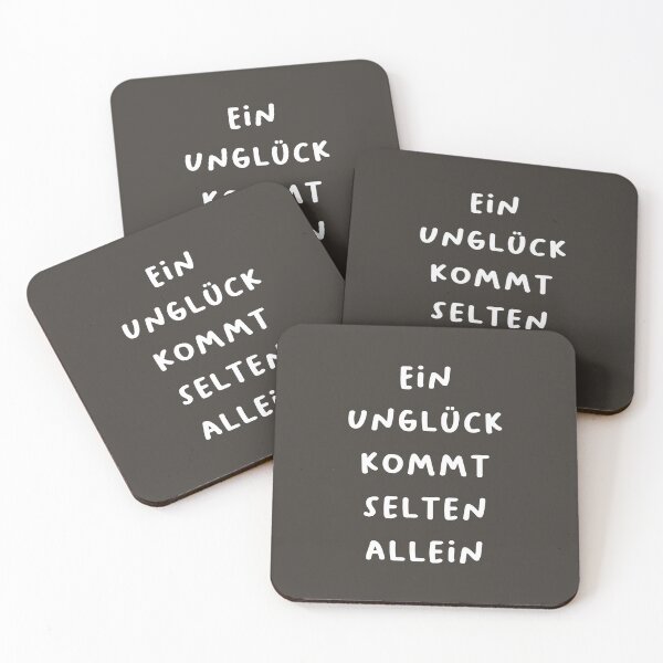 Item preview, "Ein Unglück kommt selten allein." (Misfortune seldom comes alone.) | German Phrases | Minimalist Design designed and sold by RM-Journey.