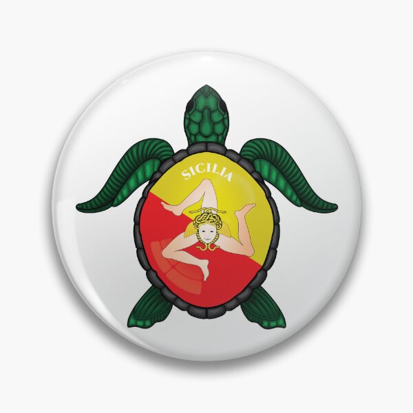 Item preview, Sicilia Turtle with flag colors and emblem designed and sold by EmeraldeaArt.