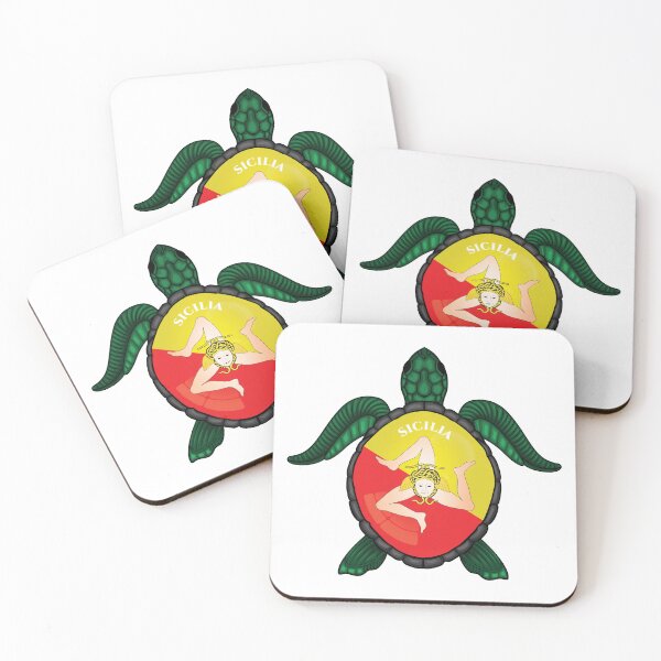 Item preview, Sicilia Turtle with flag colors and emblem designed and sold by EmeraldeaArt.