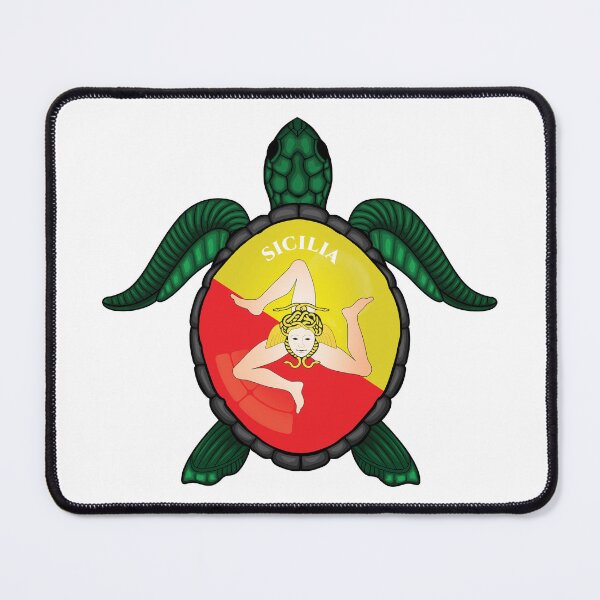 Item preview, Sicilia Turtle with flag colors and emblem designed and sold by EmeraldeaArt.
