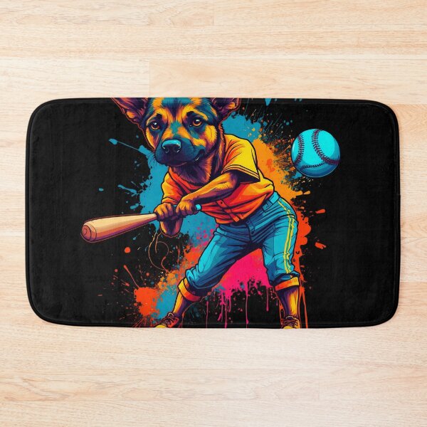 Item preview, German Sheppard dog playing baseball designed and sold by Furrifico.