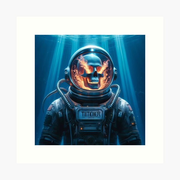 Astronaut skull Art Print