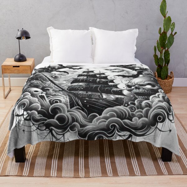 Item preview, ghost ship at night with full moon and skull,Halloween skull, Halloween ship ,Halloween ghost , Halloween tattoo designed and sold by Expressions-Sel.