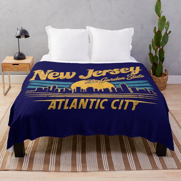 Item preview, Vintage New Jersey T-Shirt - Retro American Font - Atlantic City Skyline - The Garden State - Sunset Graphic Tee - Classic NJ Design designed and sold by ReFreshU Shop Designs.