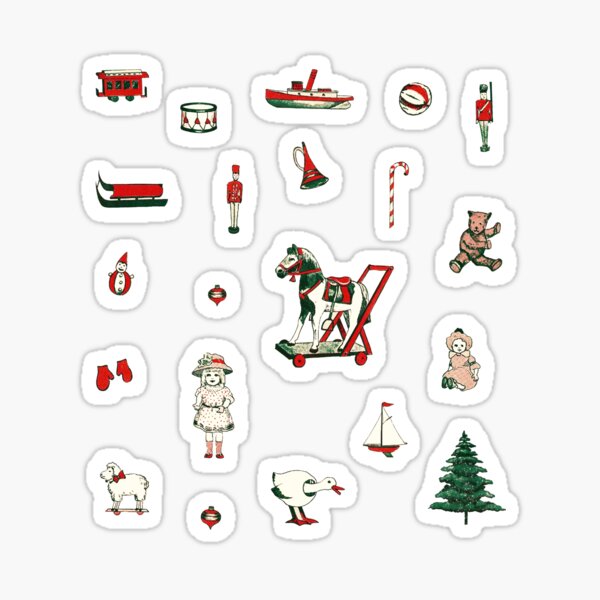 Artikel-Vorschau von Niedliches rotes grünes viktorianisches Vintages Weihnachtsspielzeugmuster, designt und verkauft von tanjica.