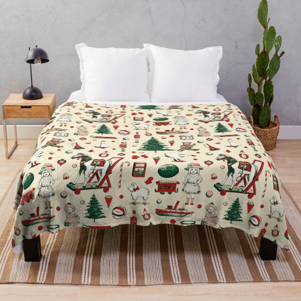 Item preview, Cute Red Green Victorian Vintage Christmas Toys Pattern designed and sold by tanjica.