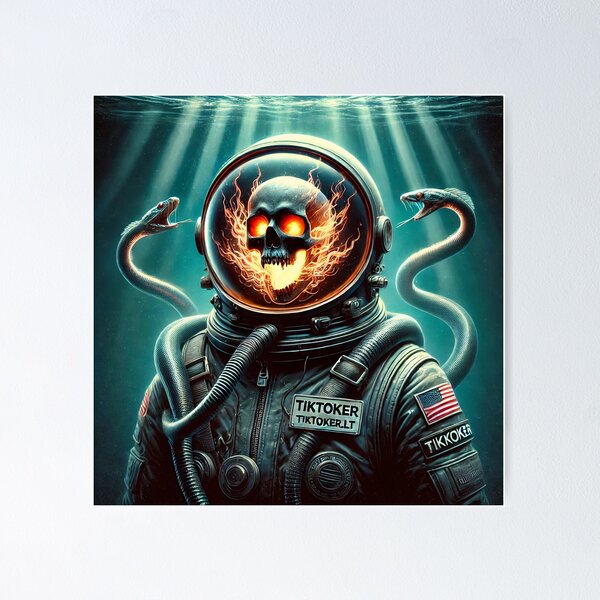 Astronaut skull Poster